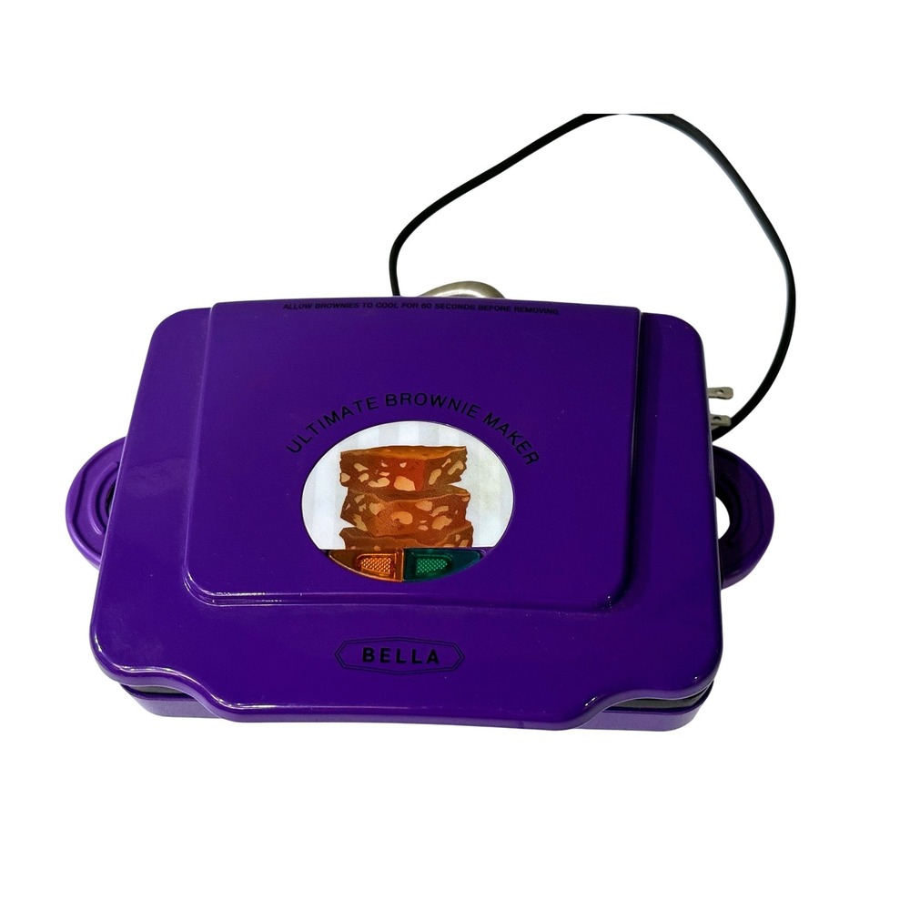 Bella Ultimate Brownie Maker Purple Electric Countertop Baker 13603 900W 8-Count